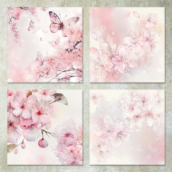 Kartonový papier s kvetinovým a motýľím vzorom — materiál: papier; prispôsobenie: áno; kód produktu: jd601099632565762