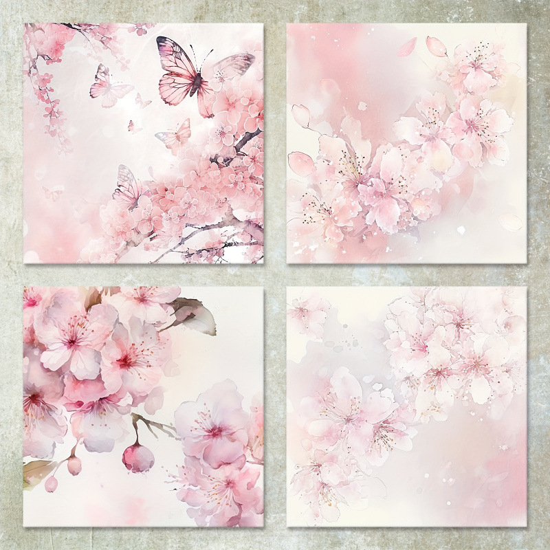 Kartonový papier s kvetinovým a motýľím vzorom — materiál: papier; prispôsobenie: áno; kód produktu: jd601099632565762