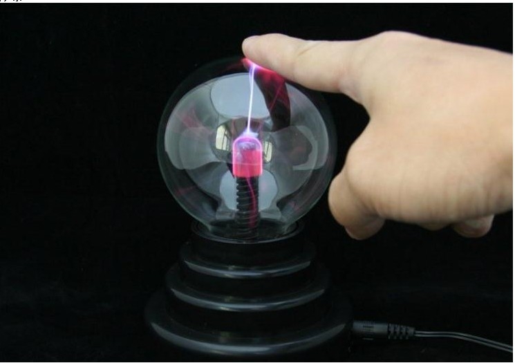 Dotykovo aktivovaná sklenená žiariaca guľa, elektrostatický efekt, fúkané borosilikátové sklo, personalizácia k dispozícii