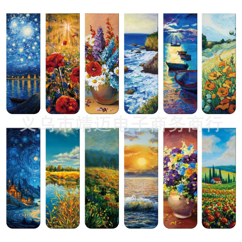 Magnetická záložka do knihy s antickým štýlom, miniatúrny dizajn, séria 12 olejomalieb