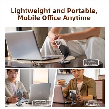 Stolný držiak na telefón s magnetickým skladaním, prenosný, proti otrasom (zliatina)