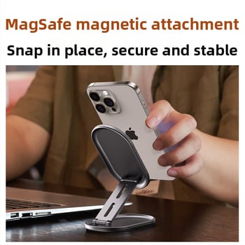 Stolný držiak na telefón s magnetickým skladaním, prenosný, proti otrasom (zliatina)