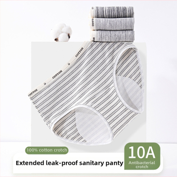 Antibakteriálne hygienické nohavičky pre ženy so strednou výškou pásu, hlavný materiál 80% viskóza v syntetickej zmesi, vnútorná vložka 100% bavlna, pruhovaný vzor, fyziologické použitie, pre tínedžerky