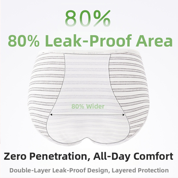 Antibakteriálne hygienické nohavičky pre ženy so strednou výškou pásu, hlavný materiál 80% viskóza v syntetickej zmesi, vnútorná vložka 100% bavlna, pruhovaný vzor, fyziologické použitie, pre tínedžerky