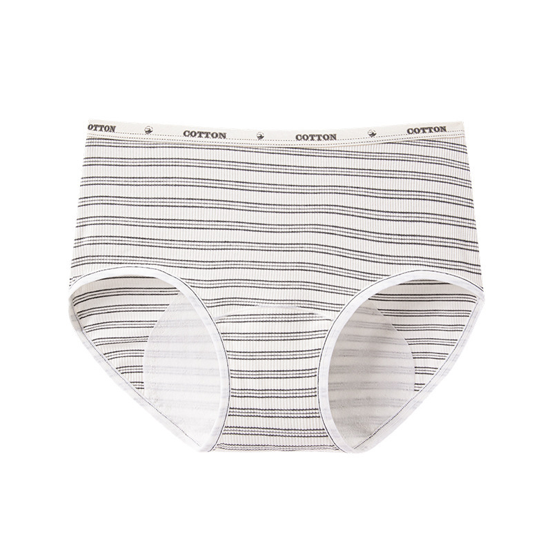 Antibakteriálne hygienické nohavičky pre ženy so strednou výškou pásu, hlavný materiál 80% viskóza v syntetickej zmesi, vnútorná vložka 100% bavlna, pruhovaný vzor, fyziologické použitie, pre tínedžerky