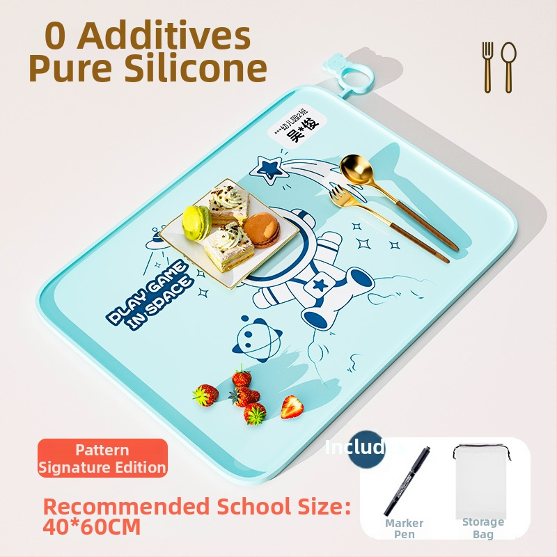 Silikónová podložka na stolovanie pre prvákov, karikatúrny vzor, vodotesná a odolná voči tukom, potravinárska kvalita