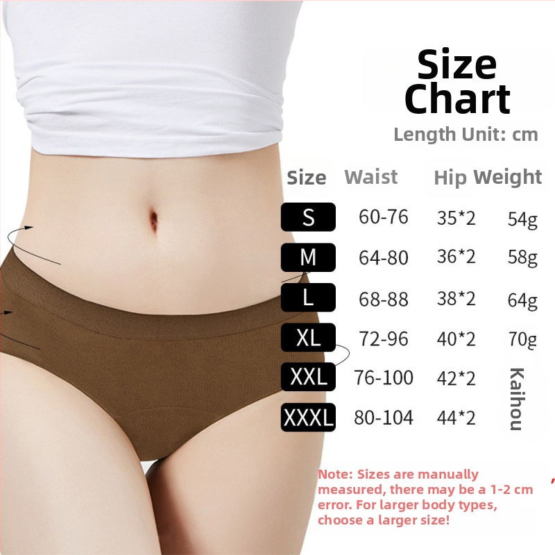 Dámske menštruačné nohavičky so strednou výškou pásu, 4‑vrstvová ochrana proti úniku, 95% bavlna, 100% spandex vpredu