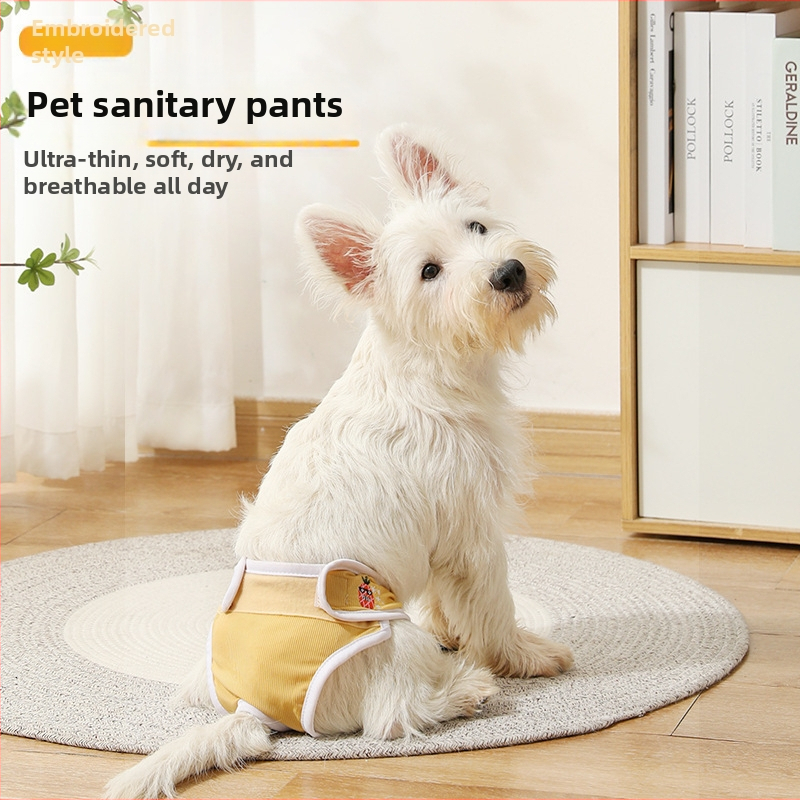 Psie menštruačné nohavičky, bavlnené, kreslený štýl, fyziologické nohavice pre psy