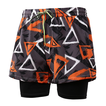 Pánske plavky s dvojitou vrstvou proti rozpakovaniu, potlačený vzor, polyesterová tkanina, podšívka polyester, 230 g