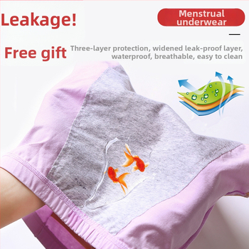Dámske menštruačné nohavičky s vysokým pásom, 95% bavlna, štvorsvrstvové vodotesné, proti úniku