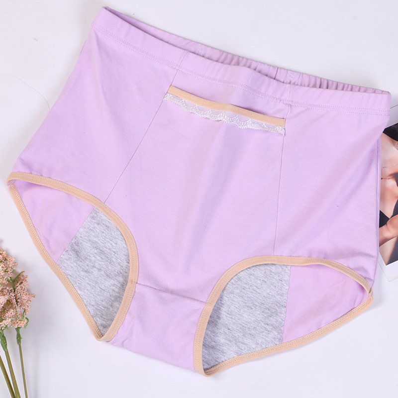 Dámske menštruačné nohavičky s vysokým pásom, 95% bavlna, štvorsvrstvové vodotesné, proti úniku