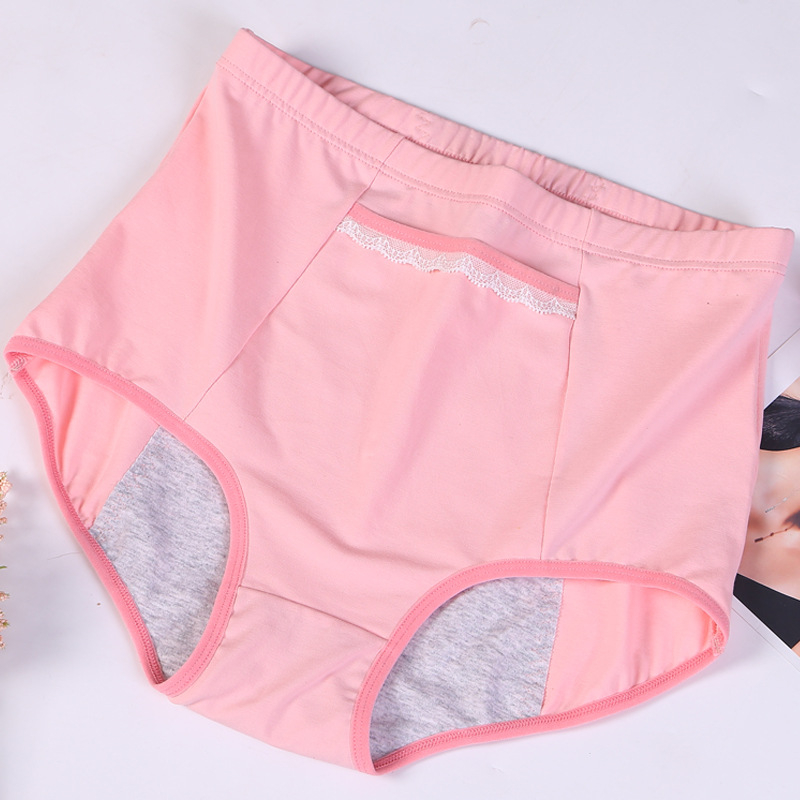 Dámske menštruačné nohavičky s vysokým pásom, 95% bavlna, štvorsvrstvové vodotesné, proti úniku