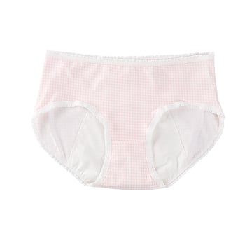 Lenjerie intimă menstruală pentru femei, talie medie, 95% bumbac, căptușeală 100% bumbac, model carouri, protecție împotriva scurgerilor