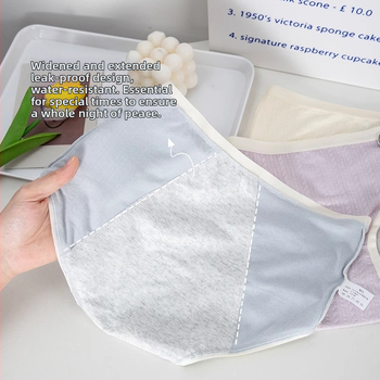 Djevojačke prozračne menstrualne gaćice sa srednjim strukom, zaštita od curenja, antibakterijske, materijal od regeneriranih vlakana, pamukom podstava u preponama