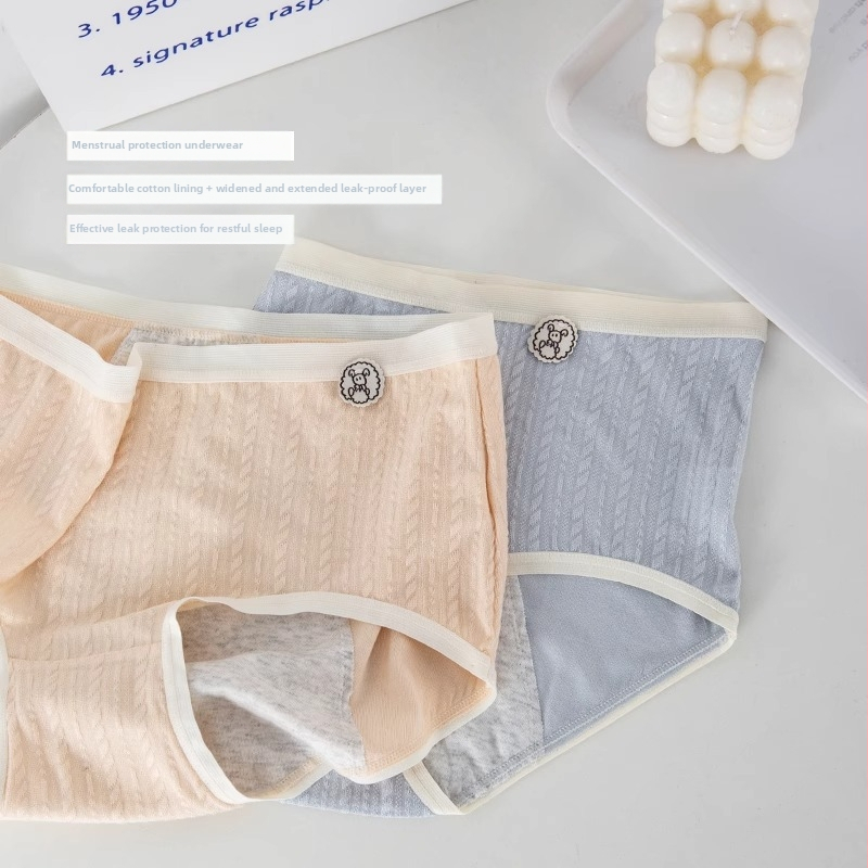 Djevojačke prozračne menstrualne gaćice sa srednjim strukom, zaštita od curenja, antibakterijske, materijal od regeneriranih vlakana, pamukom podstava u preponama