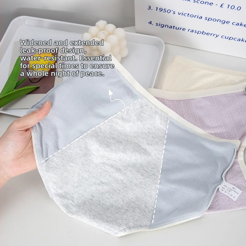 Djevojačke prozračne menstrualne gaćice sa srednjim strukom, zaštita od curenja, antibakterijske, materijal od regeneriranih vlakana, pamukom podstava u preponama
