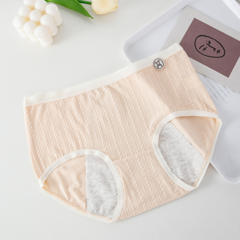 Djevojačke prozračne menstrualne gaćice sa srednjim strukom, zaštita od curenja, antibakterijske, materijal od regeneriranih vlakana, pamukom podstava u preponama