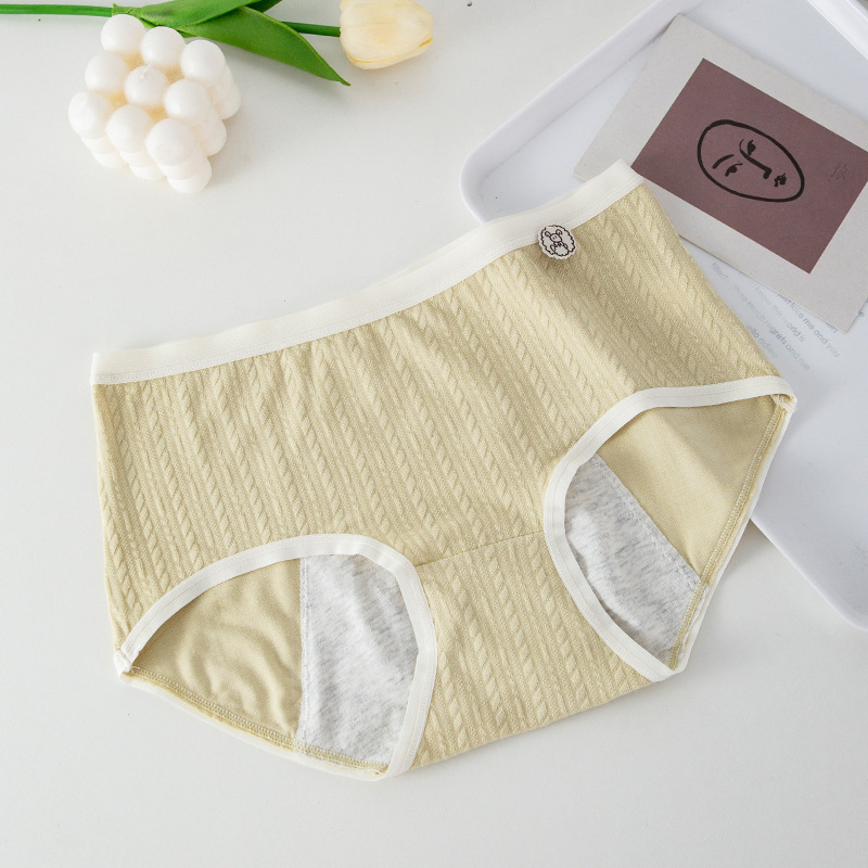 Djevojačke prozračne menstrualne gaćice sa srednjim strukom, zaštita od curenja, antibakterijske, materijal od regeneriranih vlakana, pamukom podstava u preponama