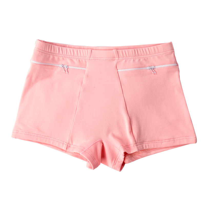 Dámske bavlnené nohavičky s vysokým pásom, dvojitými vreckami a dvojitými zipsami; priedušné.