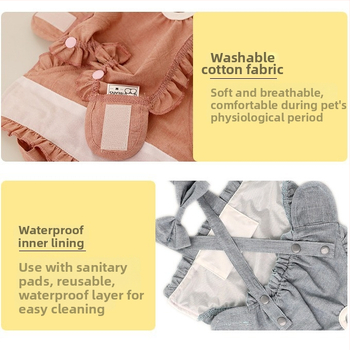 Bavlnené hygienické nohavice pre domáce zvieratá, pre samice (mačky a psy), značka iBeans, súkromná značka k dispozícii, kategória: hygienické nohavice