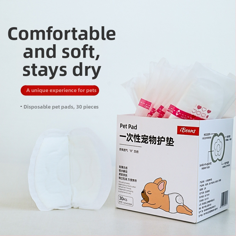 Bavlnené hygienické nohavice pre domáce zvieratá, pre samice (mačky a psy), značka iBeans, súkromná značka k dispozícii, kategória: hygienické nohavice