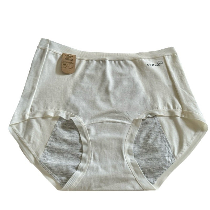 Ženské menštruačné nohavičky s vysokým pásom, rozšírený rozkrok, pletený materiál; vonkajší materiál 95% bavlna, podšívka 100% bavlna; jednofarebný dizajn