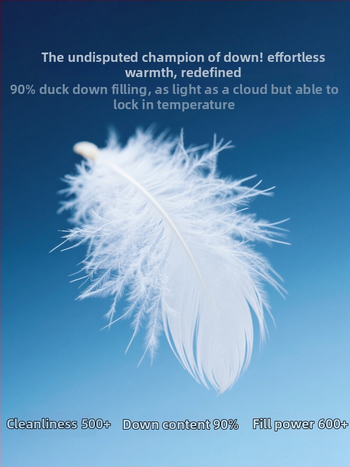 Vesta z kačacím downom, stojací golier, nylonová látka, 86–90% down, voľný mestský strih