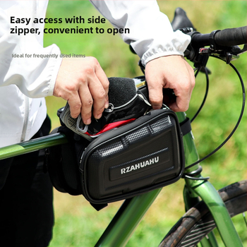 RZAHUAHU 489-2 Cyklistická taška, pevný obal, dvojitý priestor na prednom ráme a hornej trubke, skladovanie, polyester