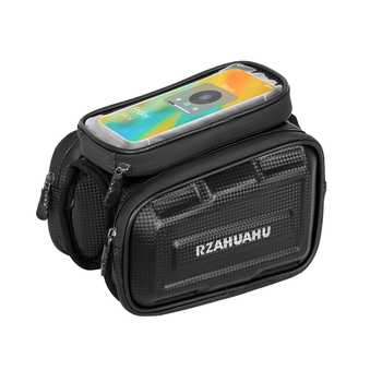 RZAHUAHU 489-2 Cyklistická taška, pevný obal, dvojitý priestor na prednom ráme a hornej trubke, skladovanie, polyester