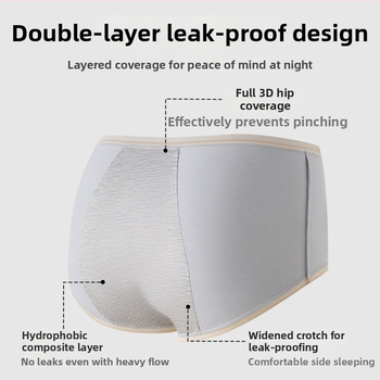 Bavlnené dámske menštruačné nohavičky, priedušné, ochrana proti úniku, stredne vysoký pás, trojuholníkový strih