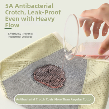 Ženské menštruačné nohavičky z bavlny, stredná výška pásu, proti úniku, priedušné, pohodlné
