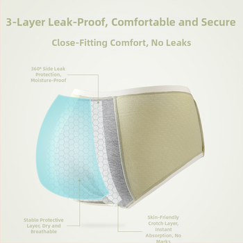 Ženské menštruačné nohavičky z bavlny, stredná výška pásu, proti úniku, priedušné, pohodlné