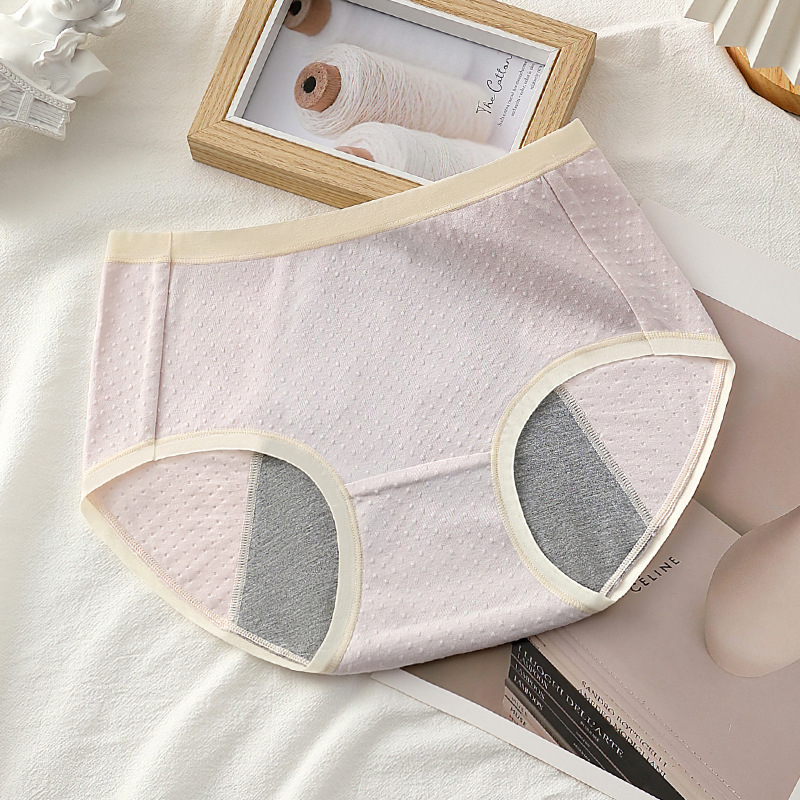 Ženské menštruačné nohavičky z bavlny, stredná výška pásu, proti úniku, priedušné, pohodlné