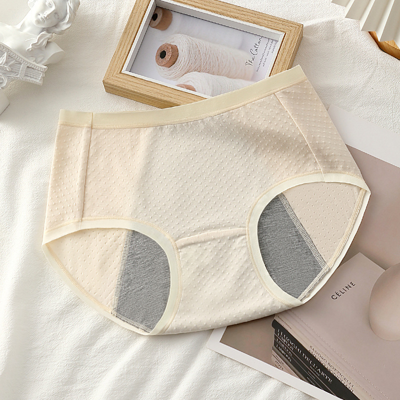 Ženské menštruačné nohavičky z bavlny, stredná výška pásu, proti úniku, priedušné, pohodlné