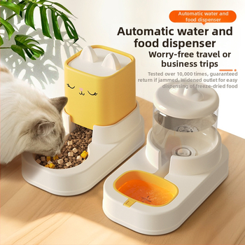 Automatický dávkovač vody pre mačky s dvoma misami v tvare mačacích uší • Materiál: PP • Značka: Meow and • Komplet: Áno • Určené pre: Mačka