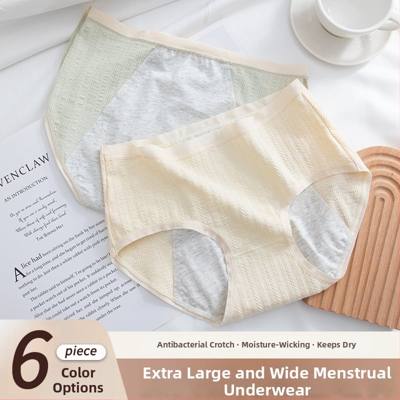 Dámske nohavičky so strednou taliou pre menštruáciu, hlavná tkanina 93,5% bavlna, podšívka v intímnej zóne 100% bavlna, jacquard väzba