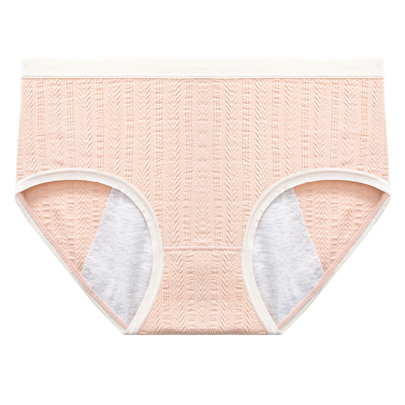 Dámske nohavičky so strednou taliou pre menštruáciu, hlavná tkanina 93,5% bavlna, podšívka v intímnej zóne 100% bavlna, jacquard väzba
