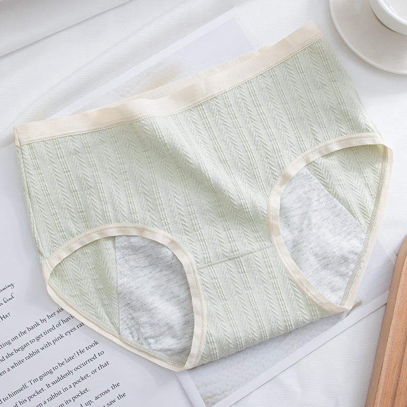 Dámske nohavičky so strednou taliou pre menštruáciu, hlavná tkanina 93,5% bavlna, podšívka v intímnej zóne 100% bavlna, jacquard väzba