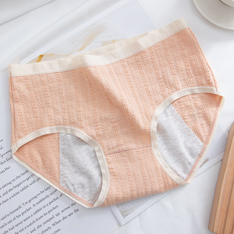 Dámske nohavičky so strednou taliou pre menštruáciu, hlavná tkanina 93,5% bavlna, podšívka v intímnej zóne 100% bavlna, jacquard väzba