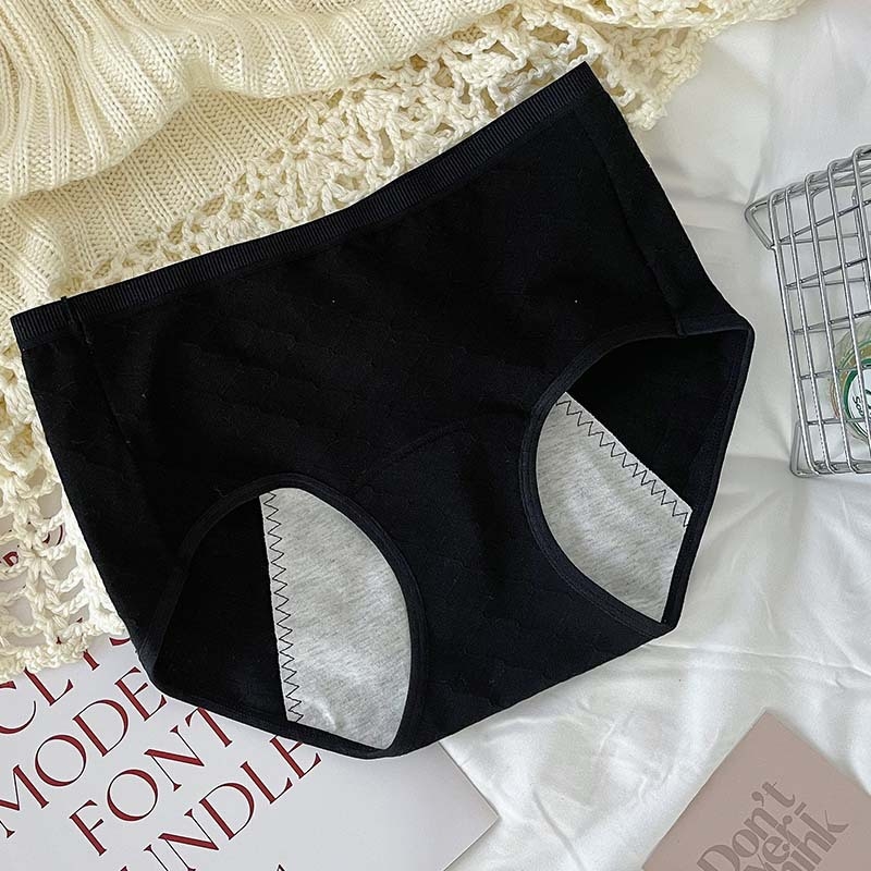 Ženské menštruačné nohavičky s antibakteriálnymi vlastnosťami, predĺžený rozkrok, stredná výška pásu, 100% bavlna, ochrana proti úniku