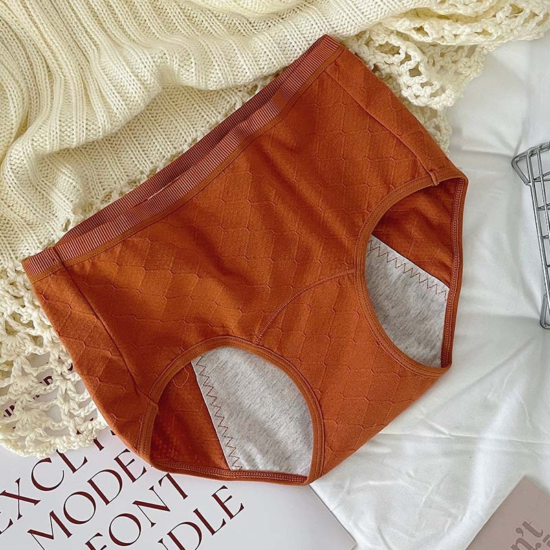 Ženské menštruačné nohavičky s antibakteriálnymi vlastnosťami, predĺžený rozkrok, stredná výška pásu, 100% bavlna, ochrana proti úniku