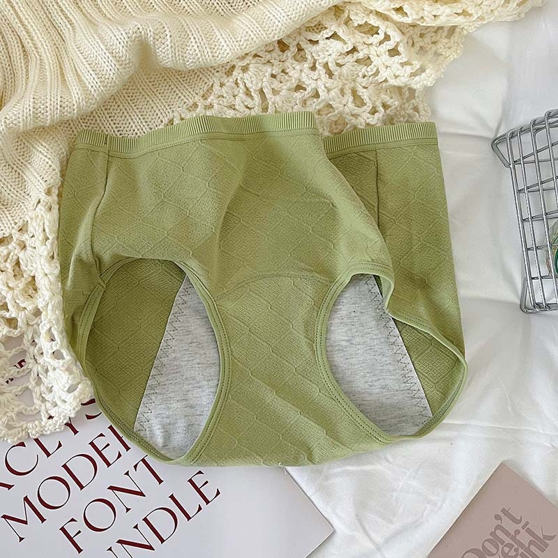 Ženské menštruačné nohavičky s antibakteriálnymi vlastnosťami, predĺžený rozkrok, stredná výška pásu, 100% bavlna, ochrana proti úniku