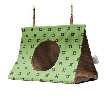 Textilné visiace trojuholníkové hniezdo pre vtáky – priedušné zimné spacie hniezdo pre malé vtáky, proti deformácii nôh