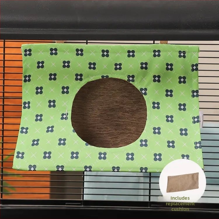 Textilné visiace trojuholníkové hniezdo pre vtáky – priedušné zimné spacie hniezdo pre malé vtáky, proti deformácii nôh