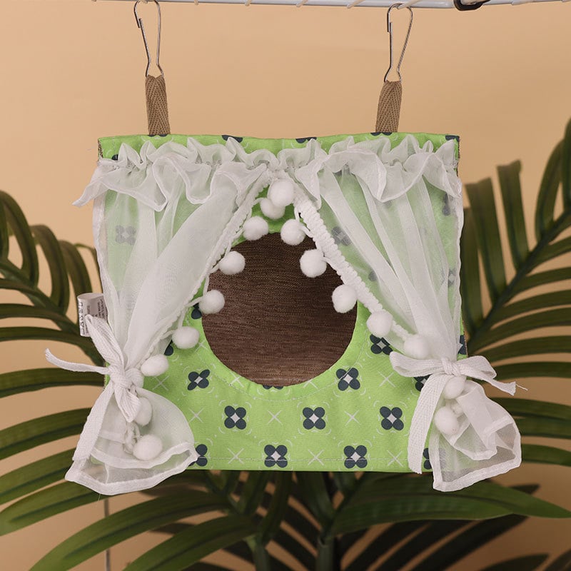 Textilné visiace trojuholníkové hniezdo pre vtáky – priedušné zimné spacie hniezdo pre malé vtáky, proti deformácii nôh