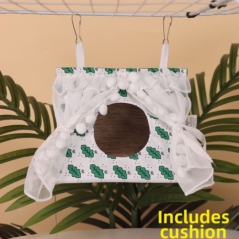 Textilné visiace trojuholníkové hniezdo pre vtáky – priedušné zimné spacie hniezdo pre malé vtáky, proti deformácii nôh