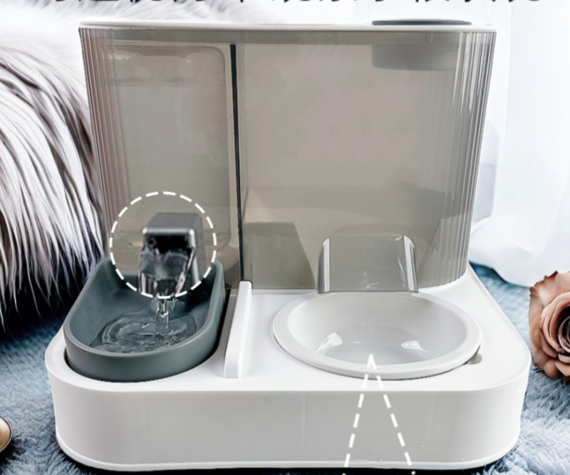 2-v-1 krmivo a dávkovač vody pre mačky a psy, odnímateľná elektrická miska pre domáce zvieratá