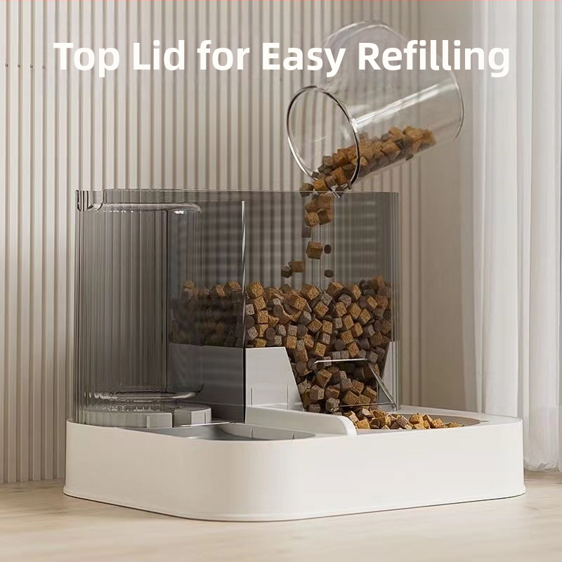 KUCHI Automatická kŕmna a napájačka pre mačky a psy – Dvojfunkčná, Elektrická, S odnímateľnými dielmi