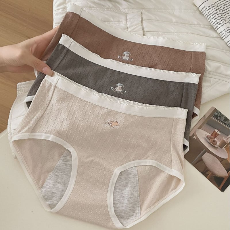 Dámske menštruačné nohavičky, hlavný materiál bavlna 44%, intímna podšívka 100% bavlna, stredný pás, fyziologická funkcia