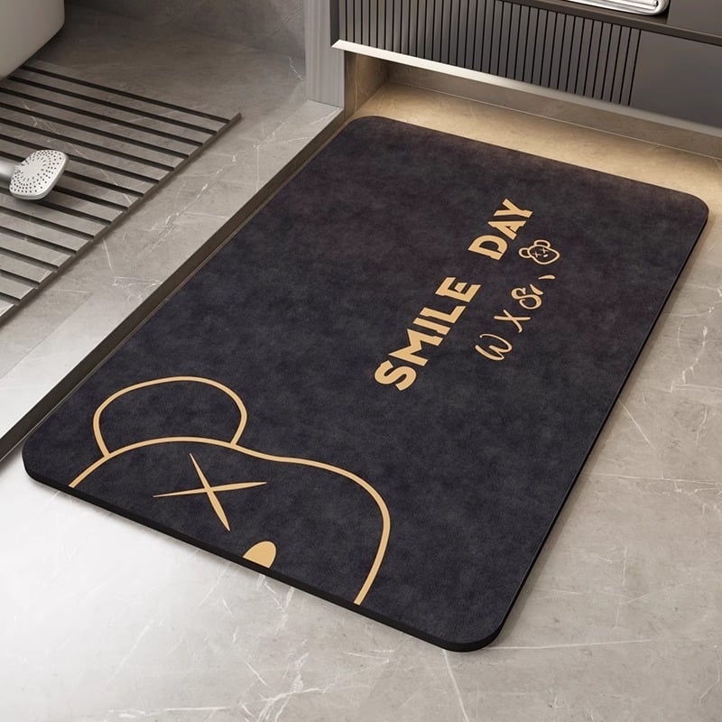 Kúpeľňová rohož na podlahe – protišmyková, diatom mud, absorpčný a rýchloschnúci, motív kresleného seriálu